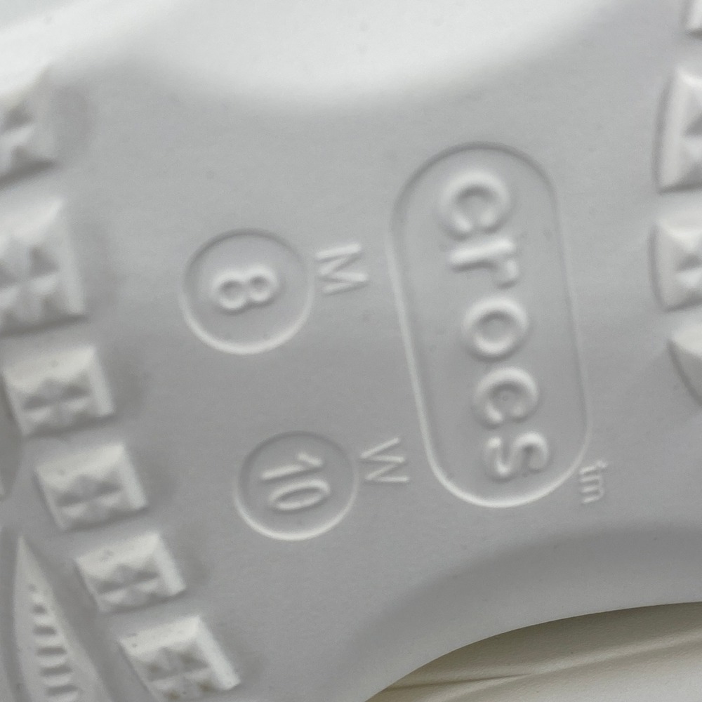 Crocs  Clog White Flower Cutout Slip On Men's Size 8 Women's 10 - Picture 7 of 10